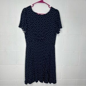 Elegant Blue and White Polka Dot Dress